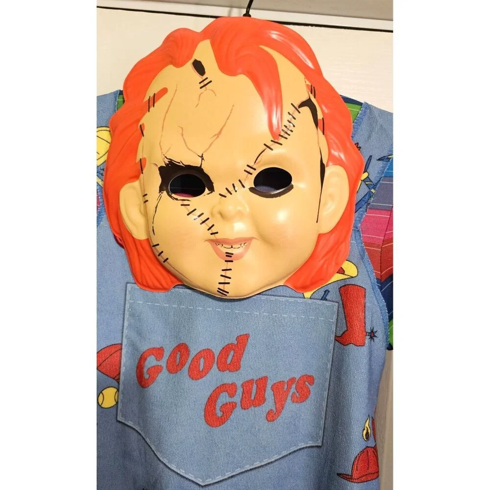 Chucky Kids Costume 10-12 Child's Play Good Guys Jumpsuit Mask Knife Halloween